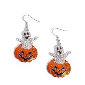 Halloween Ghost and Pumpkin Earrings